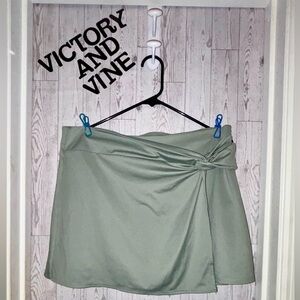 All in Motion Green Mini Skirt with Twist Detail